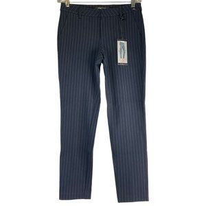 Liverpool Pants Womens 30" Blue Striped Knit Trouser Straight Leg Mid Rise $98